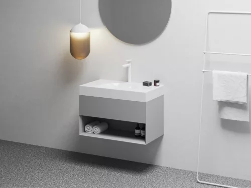 Ravak Lite 80/45 S mosdó fehér, túlfolyó nélkül, csaptelep furattal