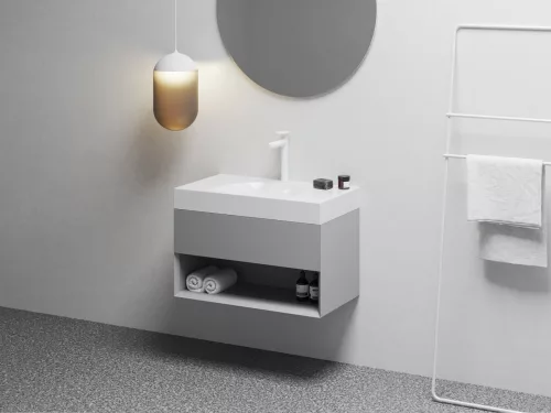 Ravak Lite 80/45 S mosdó fehér, túlfolyó nélkül, csaptelep furattal