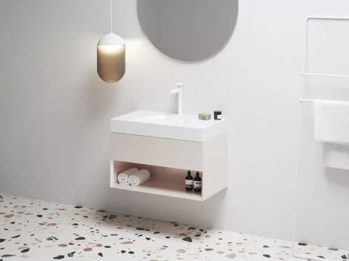 Ravak Lite 80/45 S mosdó fehér, túlfolyó nélkül, csaptelep furattal
