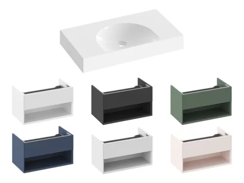 Ravak Lite 80/45 S mosdó fehér, túlfolyó és csaptelep furat nélkül