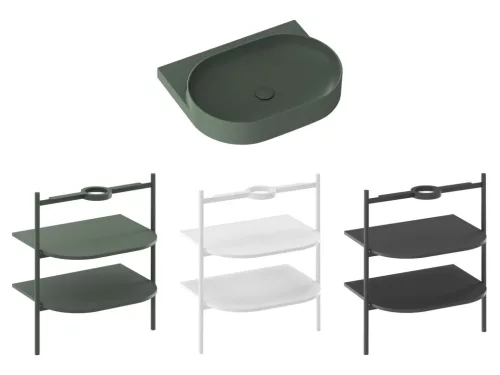 Ravak Yard 60 kerámiamosdó Grey Green, túlfolyó furat nélkül