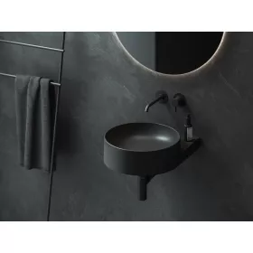   Ravak Yard 40 kerámiamosdó matt fekete, túlfolyó furat nélkül