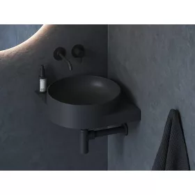   Ravak Yard 45 C kerámiamosdó matt fekete, túlfolyó furat nélkül