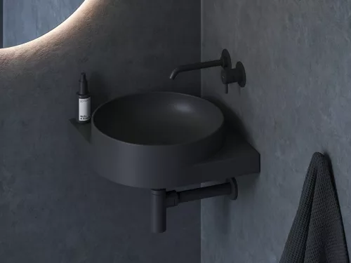 Ravak Yard 45 C kerámiamosdó matt fekete, túlfolyó furat nélkül