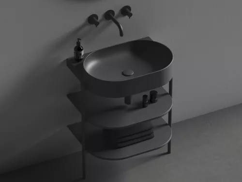 Ravak Yard 60 kerámiamosdó matt fekete, túlfolyó furat nélkül