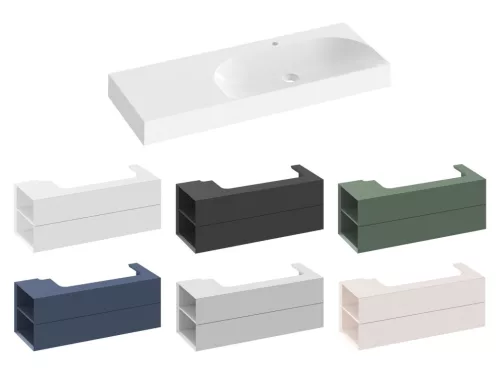 Ravak Lite 120/80 mosdó bal fehér, túlfolyó nélkül, csaptelep furattal