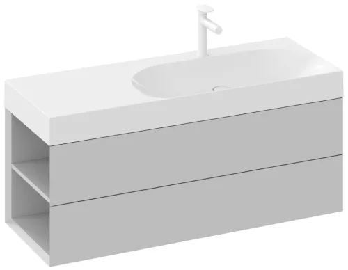 Ravak Lite 120/80 mosdó bal fehér, túlfolyó nélkül, csaptelep furattal