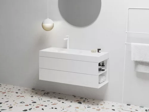 Ravak Lite 120/80 mosdó jobb fehér, túlfolyó nélkül, csaptelep furattal