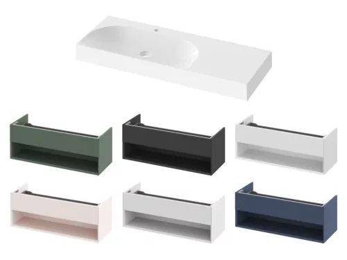 Ravak Lite 120/80 mosdó jobb fehér, túlfolyó nélkül, csaptelep furattal