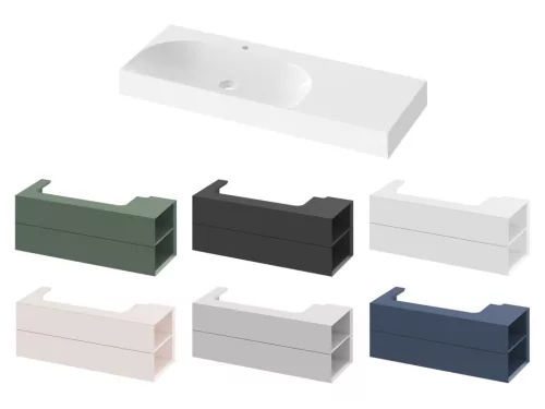 Ravak Lite 120/80 mosdó jobb fehér, túlfolyó nélkül, csaptelep furattal