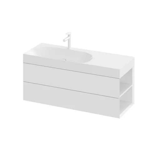 Ravak Lite 120/80 mosdó jobb fehér, túlfolyó nélkül, csaptelep furattal