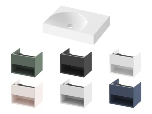 Ravak Lite 60/45 mosdó jobb fehér, túlfolyó és csaptelep furat nélkül