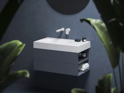 Ravak Lite 80/60 mosdó jobb fehér, túlfolyó és csaptelep furat nélkül