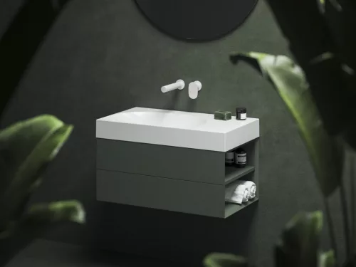 Ravak Lite 80/60 mosdó jobb fehér, túlfolyó és csaptelep furat nélkül