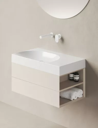 Ravak Lite 80/60 mosdó jobb fehér, túlfolyó és csaptelep furat nélkül