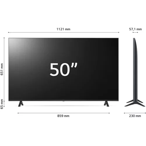 LG 50UR78003LK UHD Smart LED TV - 50", 4K, UHD, G Energiaosztály