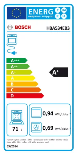 BOSCH HBA534EB3 Serie|4 Beépíthető sütő | Fekete