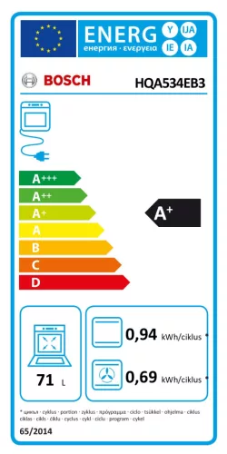BOSCH HQA534EB3 Serie|4 Beépíthető sütő gőz funkcióval | Fekete