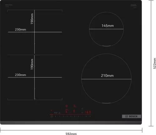 BOSCH PIX631HC1E Serie|6 Beépíthető indukciós főzőlap | Fekete