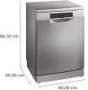 BOSCH SMS6ECI13E Serie|6 Szabadonálló mosogatógép | 60 cm | Nemesacél | 14 teríték | 38 dB zajszint