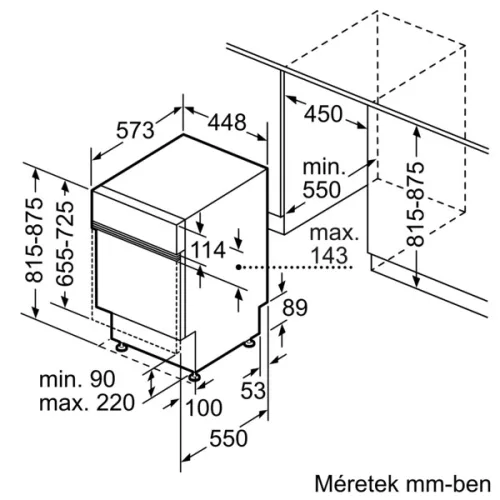 Bosch SPI4HMS13E Serie|4 Beépíthető kezelőpaneles mosogatógép | 45 cm