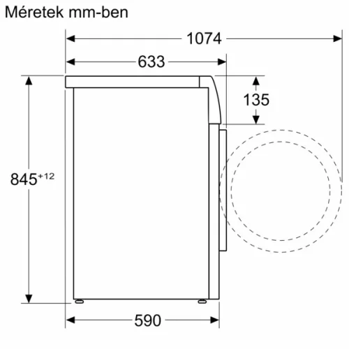 Bosch WGH24400BY Serie 6 Elöltöltős mosógép 9 kg 1400 fordulat/perc