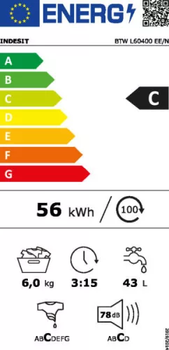 INDESIT BTW L60400 EE/N felültöltős mosógép fehér