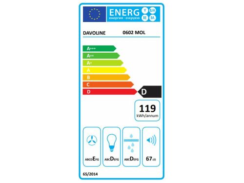 Páraelszivó Davoline Olympia 260 LUX WH fehér páraelszívó + FA-125 flexi bekötőszett