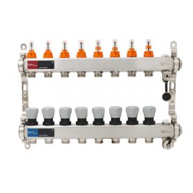   Padlófűtés áramlásmérős osztó-gyűjtő 8 körös, osztóvéggel (EVP-DSB3411-8)