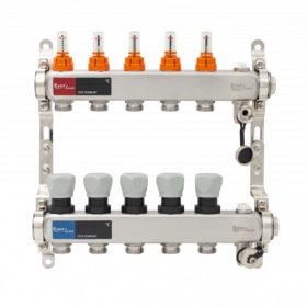   Warehouse szelepes osztó-gyűjtő 5 körös, áramlásmérővel (DSF3411/5)