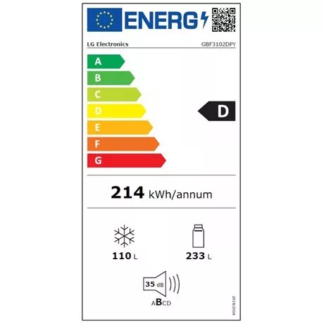 LG GBF3102DPY Alulfagyasztós kombinált hűtőszekrény (LG GBF3102DPY)