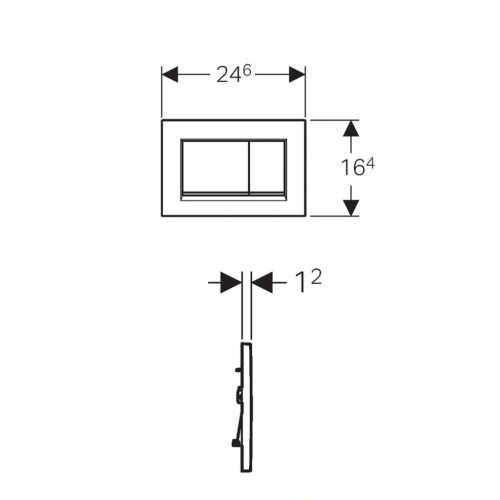 Geberit Sigma30 nyomólap fényes króm/matt króm/fényes króm 115883KH1 (115.883. KH. 1)