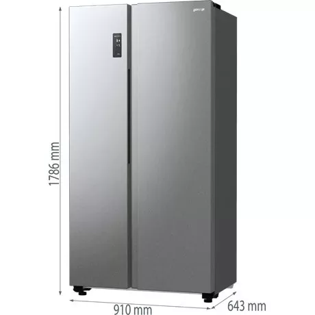 GORENJE NRR9185EAXL ezüst, Side-by-Side, Hűtő: 358L, Fagyasztó: 192L, hűtőszekrény