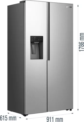 Gorenje NRS917E61X Beépített tartályos Side-by-side hűtőszekrény