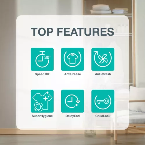 Gorenje D2HNE9D Hőszivattyús szárítógép | 9 kg kapacitás, fehér színű