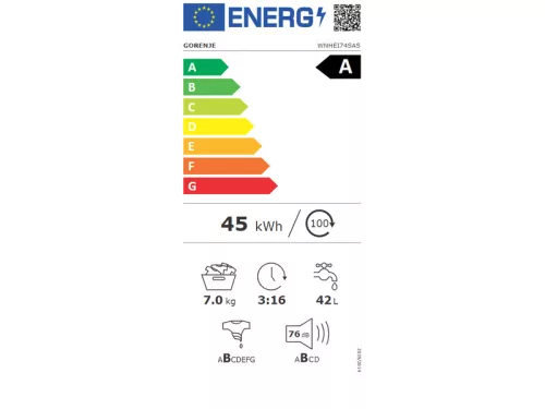 Gorenje WNHEI74SAS   elöltöltős mosógép
