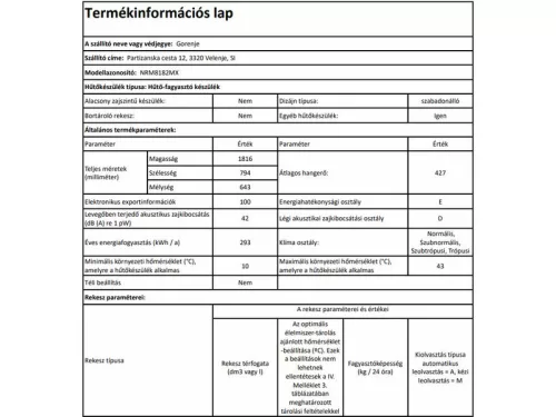 Gorenje NRM8182MX Side by Side hűtőszekrény
