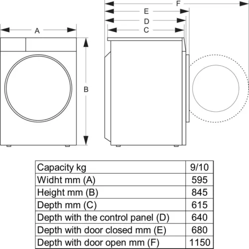 Hisense DH5I104BWAB hőszivattyús szárítógép, 10 kg, WIFI ConnectLife, 18 program, inverter motor, StableTech oldalfalak