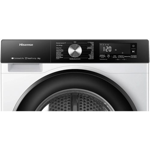 Hisense DH3S802BW3 Hőszivattyús szárítógép C, 8 kg, 64 dB, Inverter motor