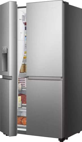 HISENSE RS818N4TIE Víz- és jégadagolós Side by Side hűtőszekrény | 632 Liter, Inox