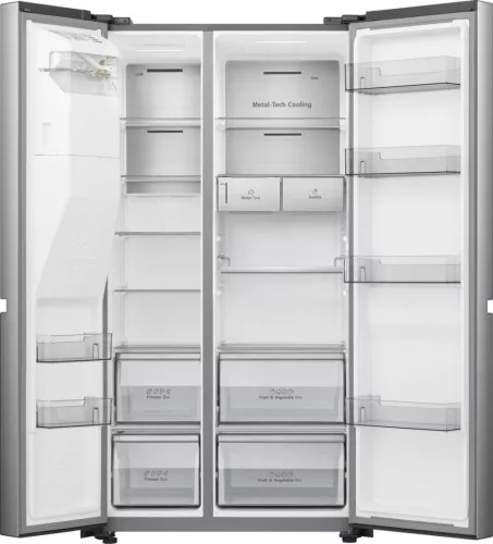 HISENSE RS818N4TIE Víz- és jégadagolós Side by Side hűtőszekrény | 632 Liter, Inox