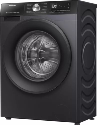 Hisense WD3S8043BB3 elöltöltős mosó-szárítógép, fekete, gőzprogram, 8/5kg, 1400 f/p, kondenzációs