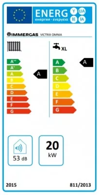 Immergas Victrix Omnia 20 kW Fali kondenzációs kombi gázkazán (3.028358)