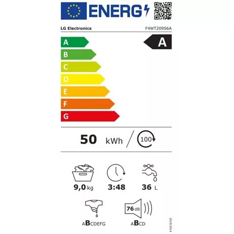 LG F4WT209S6A elöltöltős mosógép