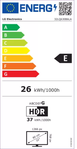 LG 32LQ630B6LA. AEU HD HDR Smart LED Televízió - 80 cm, HD, E Energiaosztály