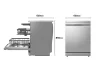 LG DF375HVS Gőzös Mosogatógép QuadWash, TrueSteam, Automatikus ajtónyitás, 14 teríték, ThinQ , WiFi