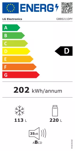 LG GBBSJ11DPY Total No Frost kombinált hűtőszekrény