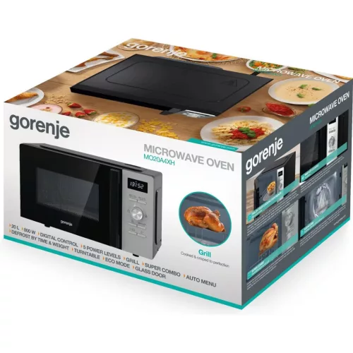 GORENJE MO20A4XH Mikrohullámú sütő 800W/1000W 20L Fekete/Ezüst