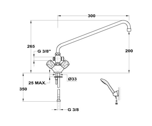 MOFÉM Eurosztár KMT csaptelep, álló, kézizuhany, gégecső, fali zuhanytartó (145-2069-00)
