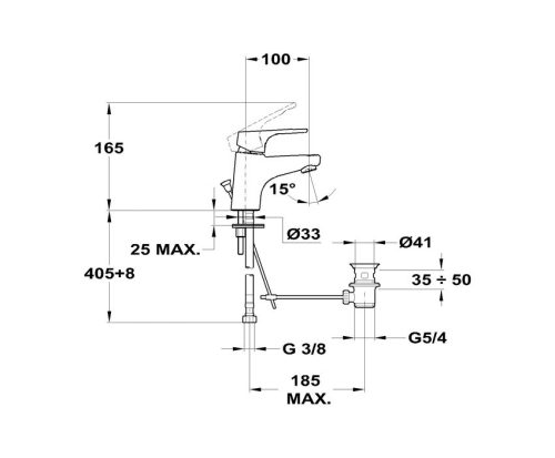 MOFÉM JUNIOR EVO mosdó csaptelep automata leeresztővel 150-0058-00